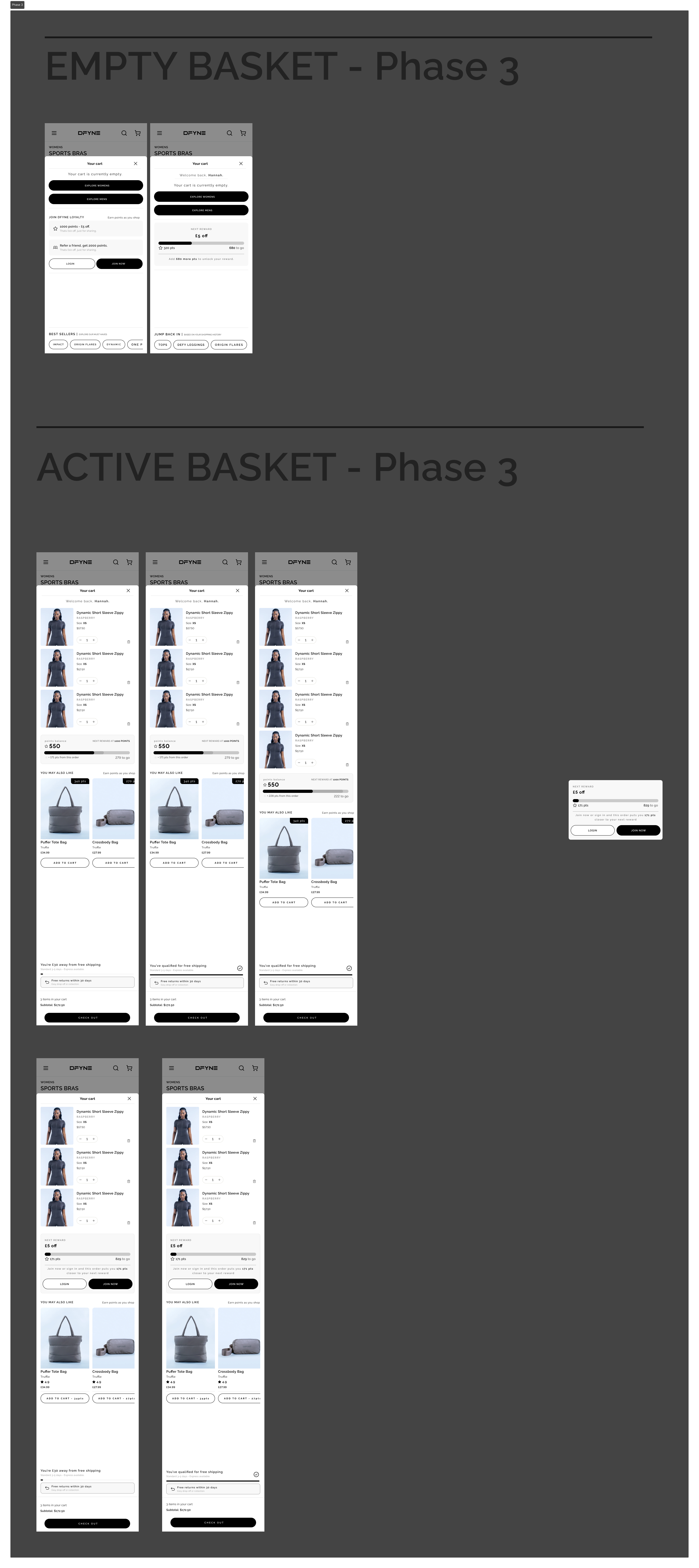 Cart Phase 3 — loyalty personalization with points balance and rewards